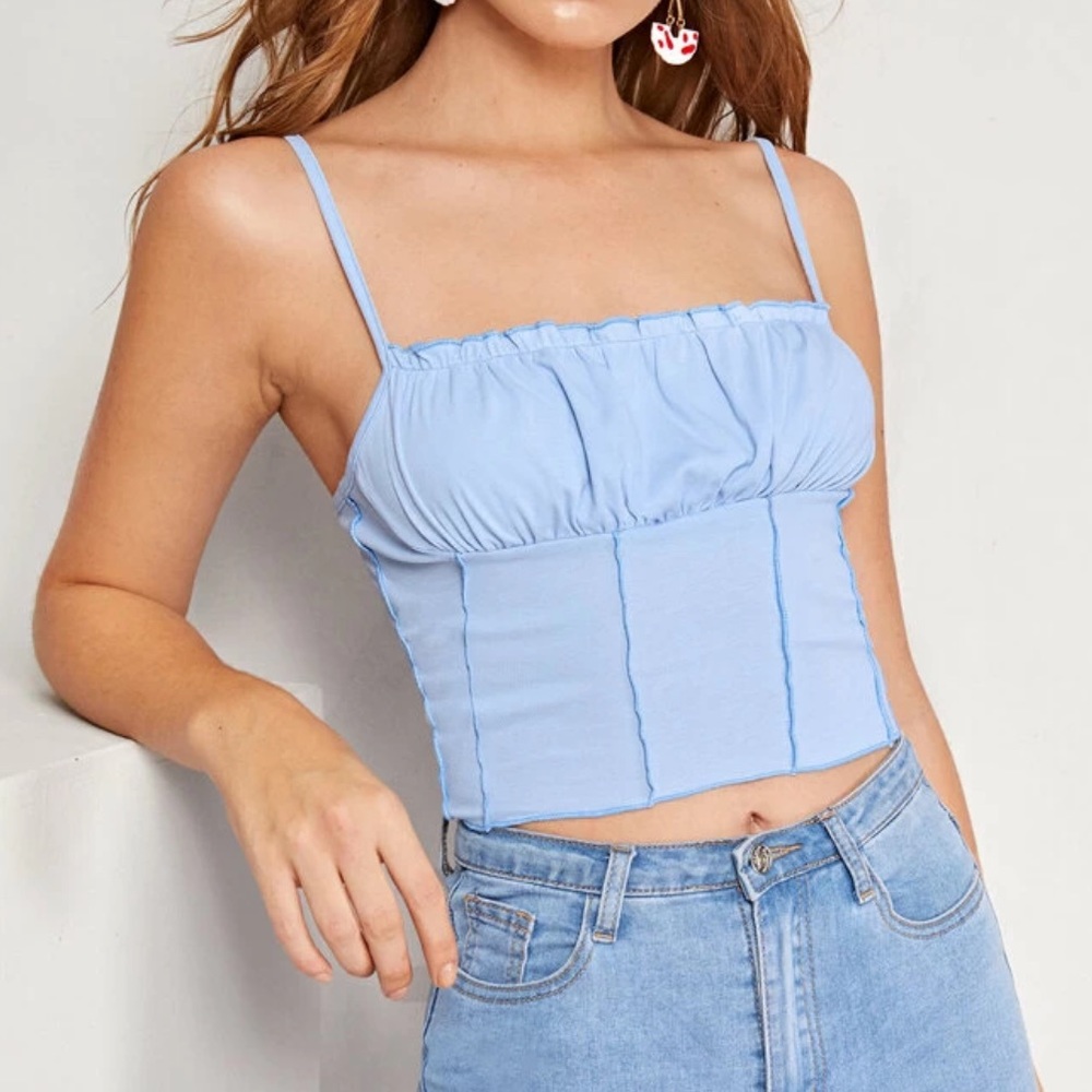 Lettuce edged crop top